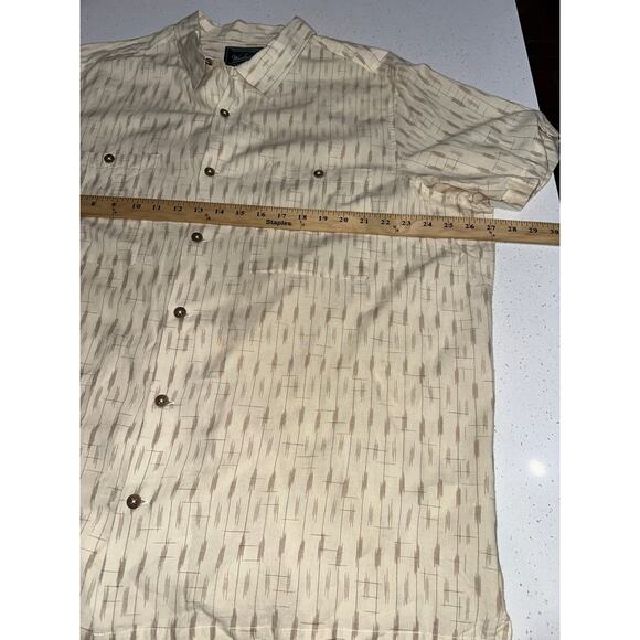 Woolrich Men’s Shirt Button Up Short Sleeve Lightweight Cream XXL   Casual - Picture 10 of 12